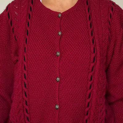 Puffy sleeves knitted cardigan