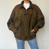 Vintage green Leather Bomber Jacket