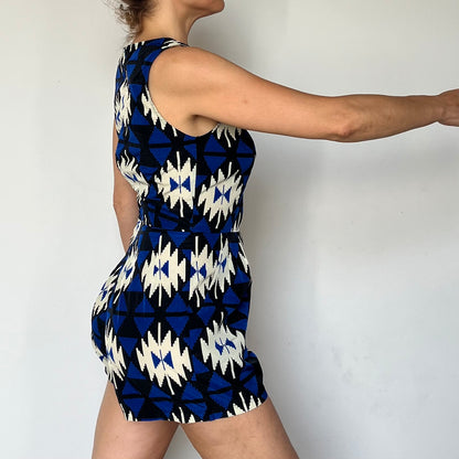 Vintage Woman Romper with pockets
