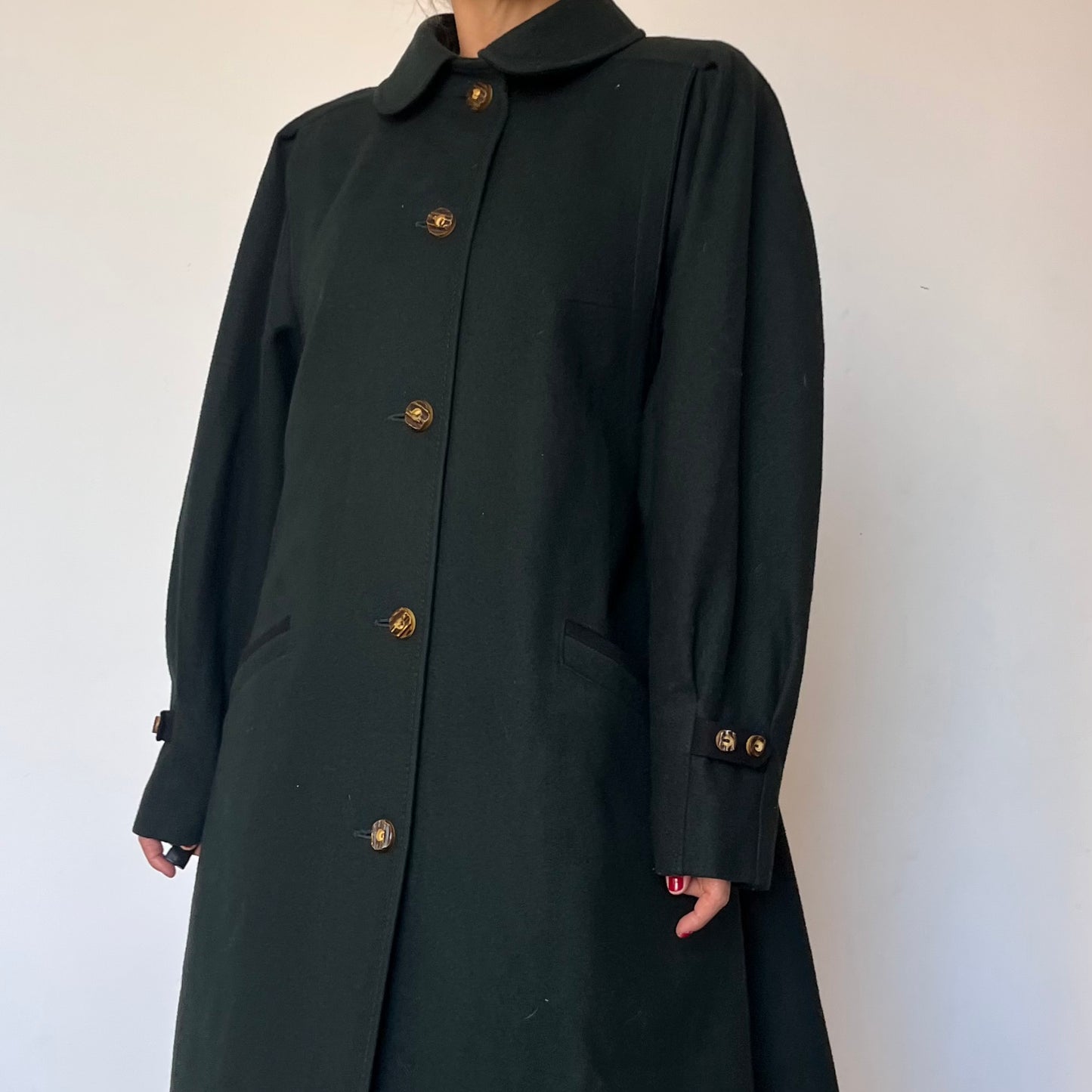 Vintage woman Loden Wool Long Coat
