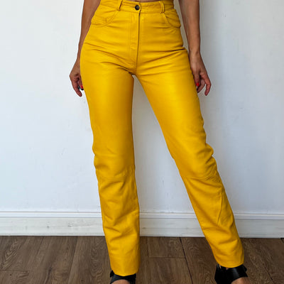 Yellow Leather trousers