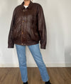 Vintage brown leather Bomber jacket