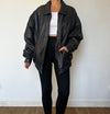 Vintage Black Leather Bomber Jacket