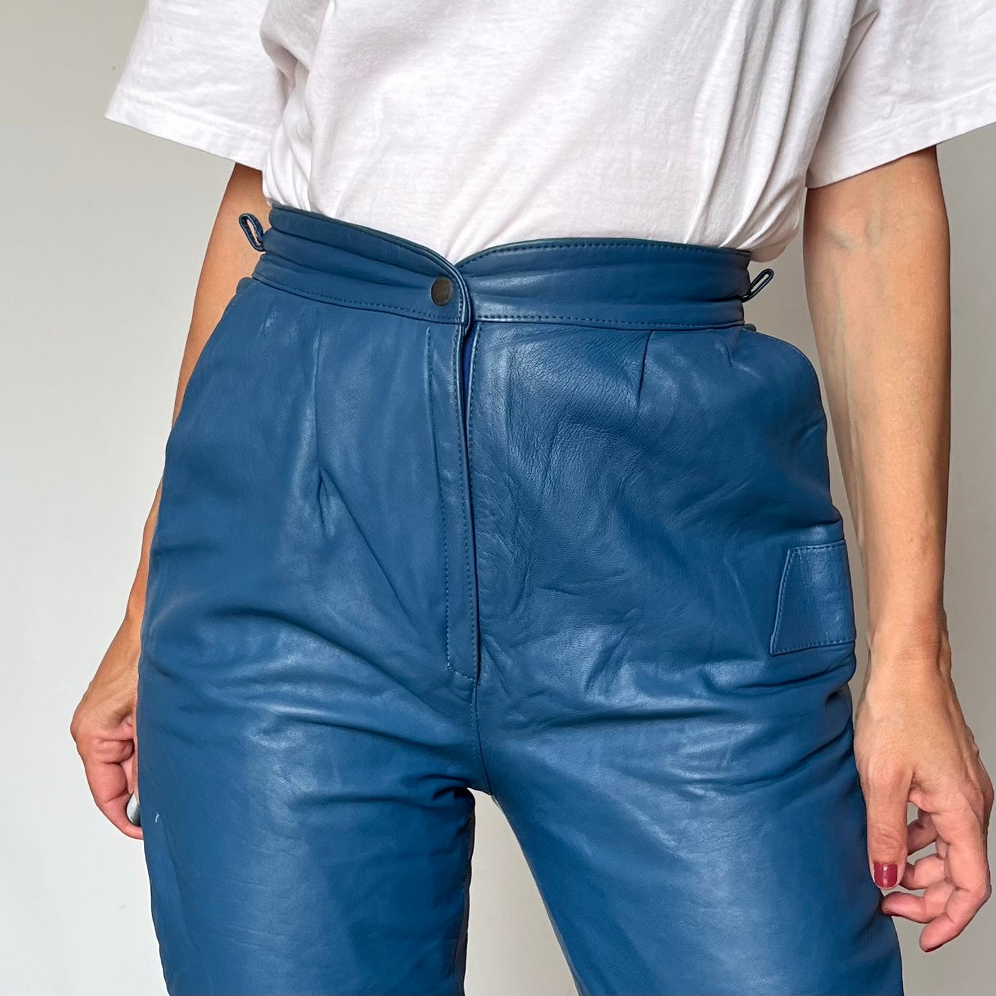 Blue Leather trousers