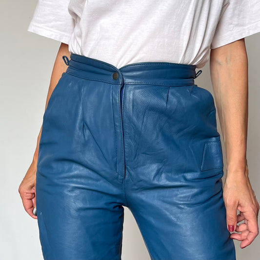 Blue Leather trousers