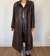 Vintage brown Leather Overcoat