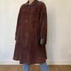 Vintage Brown Suede Leather Coat