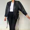 Vintage crop Leather Jacket