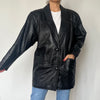 Vintage Black Leather Blazer Jacket