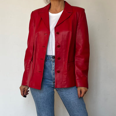 Vintage Red leather jacket