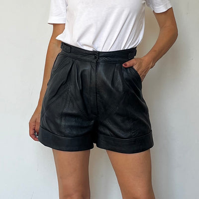 Black Leather Shorts