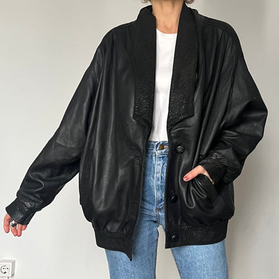 Vintage Smoking black leather jacket