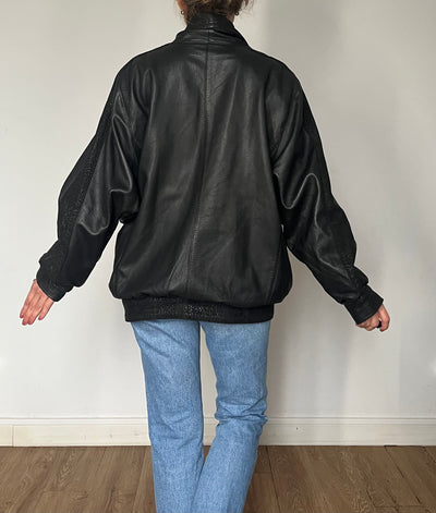 Vintage Smoking black leather jacket