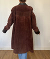 Vintage Brown Suede Leather Coat