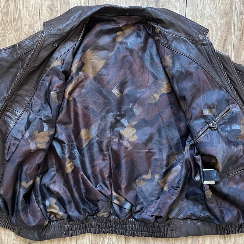 Vintage Brown Bomber leather jacket