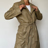 Beige Leather Trench coat