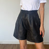 Black Leather Bermudas