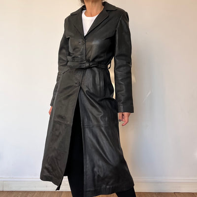 Vintage long trench coat with belt