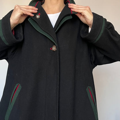 Vintage Loden Wool Long Coat