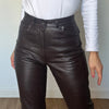 Brown Leather trousers by Guess