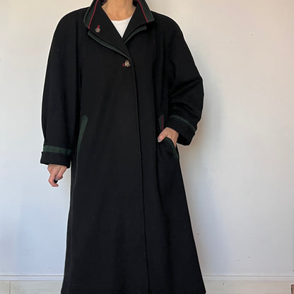 Vintage Loden Wool Long Coat