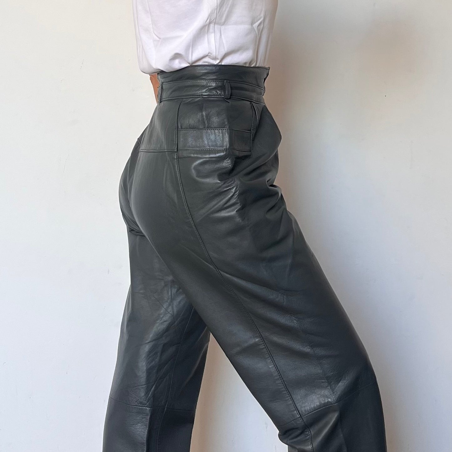 Gray Leather trousers