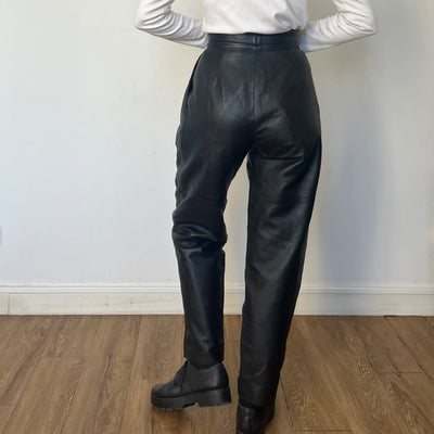 Black Leather trousers with belt