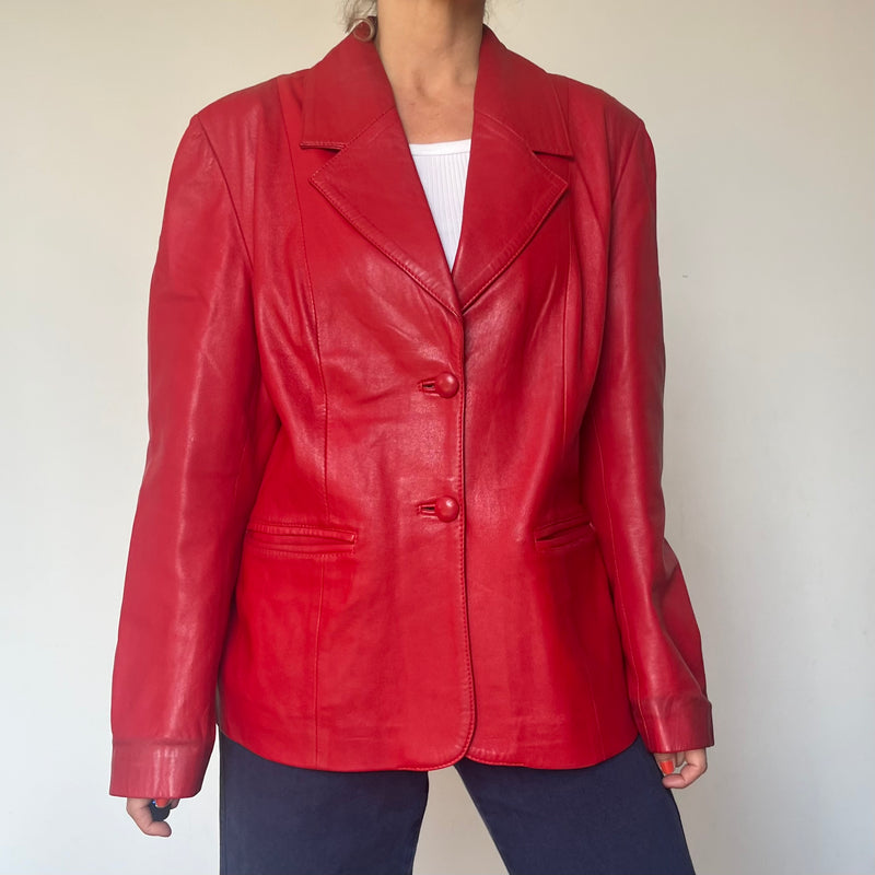 Vintage Red leather jacket