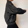 Vintage Bomber black leather jacket