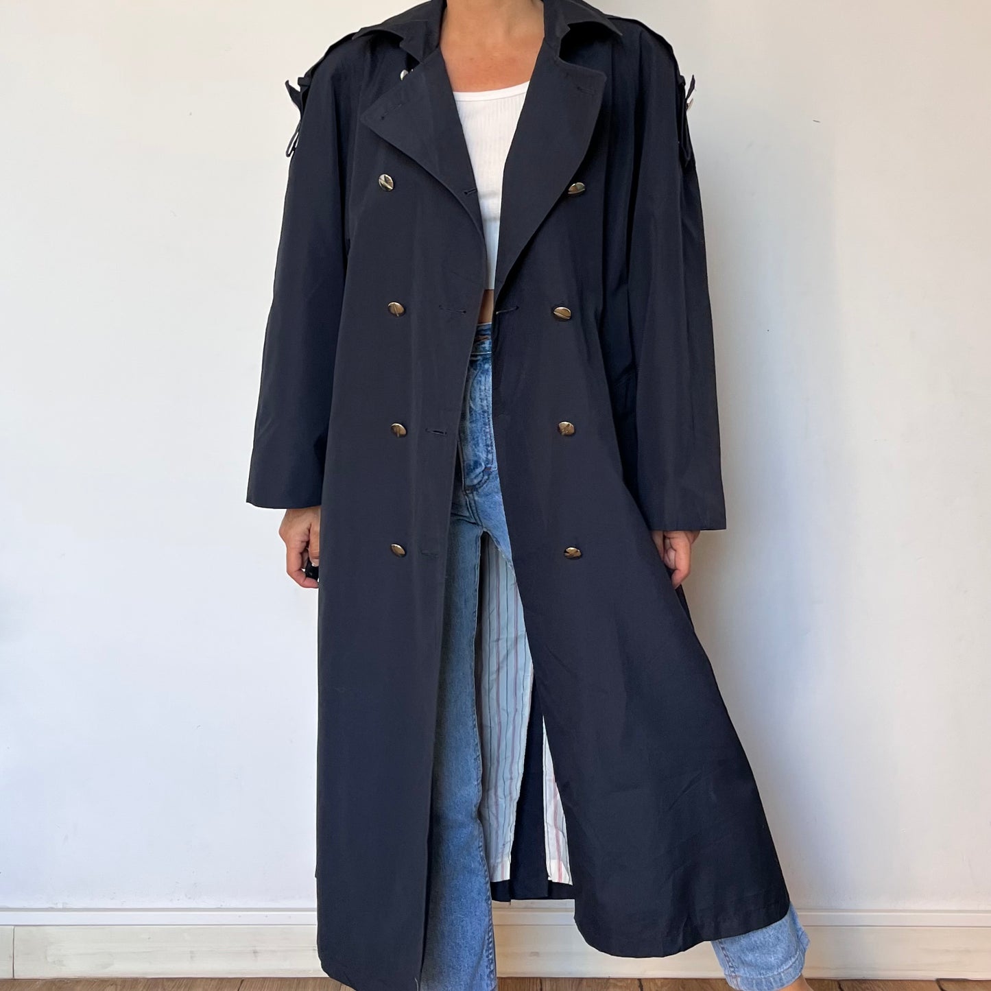 Vintage 1990s blue Trench Coat