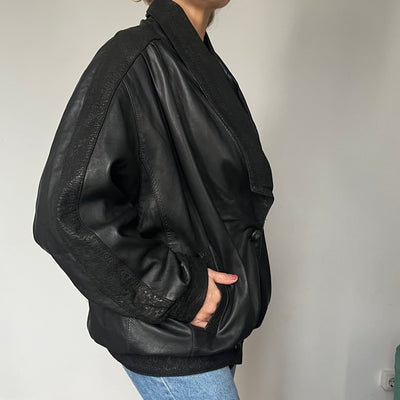 Vintage Smoking black leather jacket