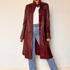 Vintage Burgundy leather trench