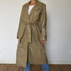 Beige Leather Trench coat