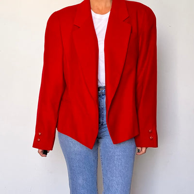 Vintage red wool Cashmere Blazer