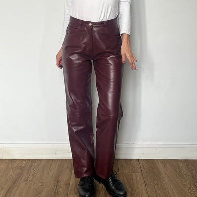 Burgundy Leather trousers