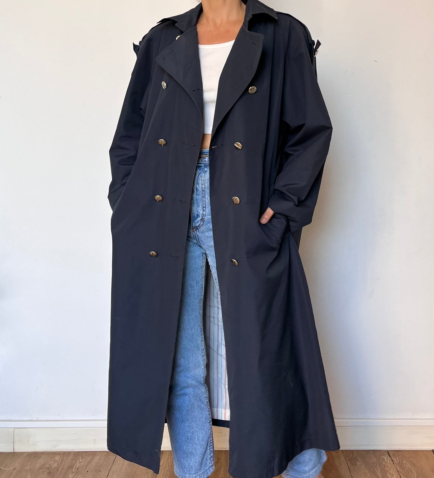 Vintage 1990s blue Trench Coat