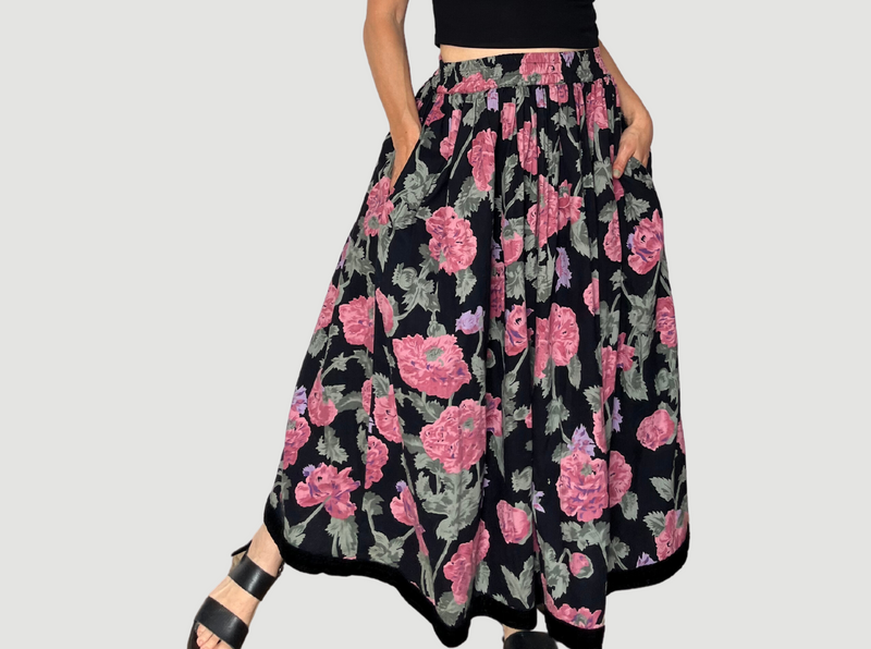 Vintage Floral pocket skirt