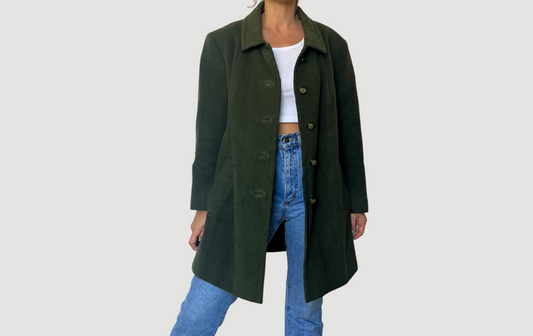 Vintage Green Wool Coat