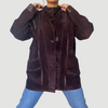 Vintage Woman burgundy Suede Leather jacket