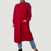 Vintage Red Long Wool Coat