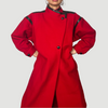 Vintage Red Long Wool Coat