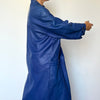 Blue Leather Trench coat