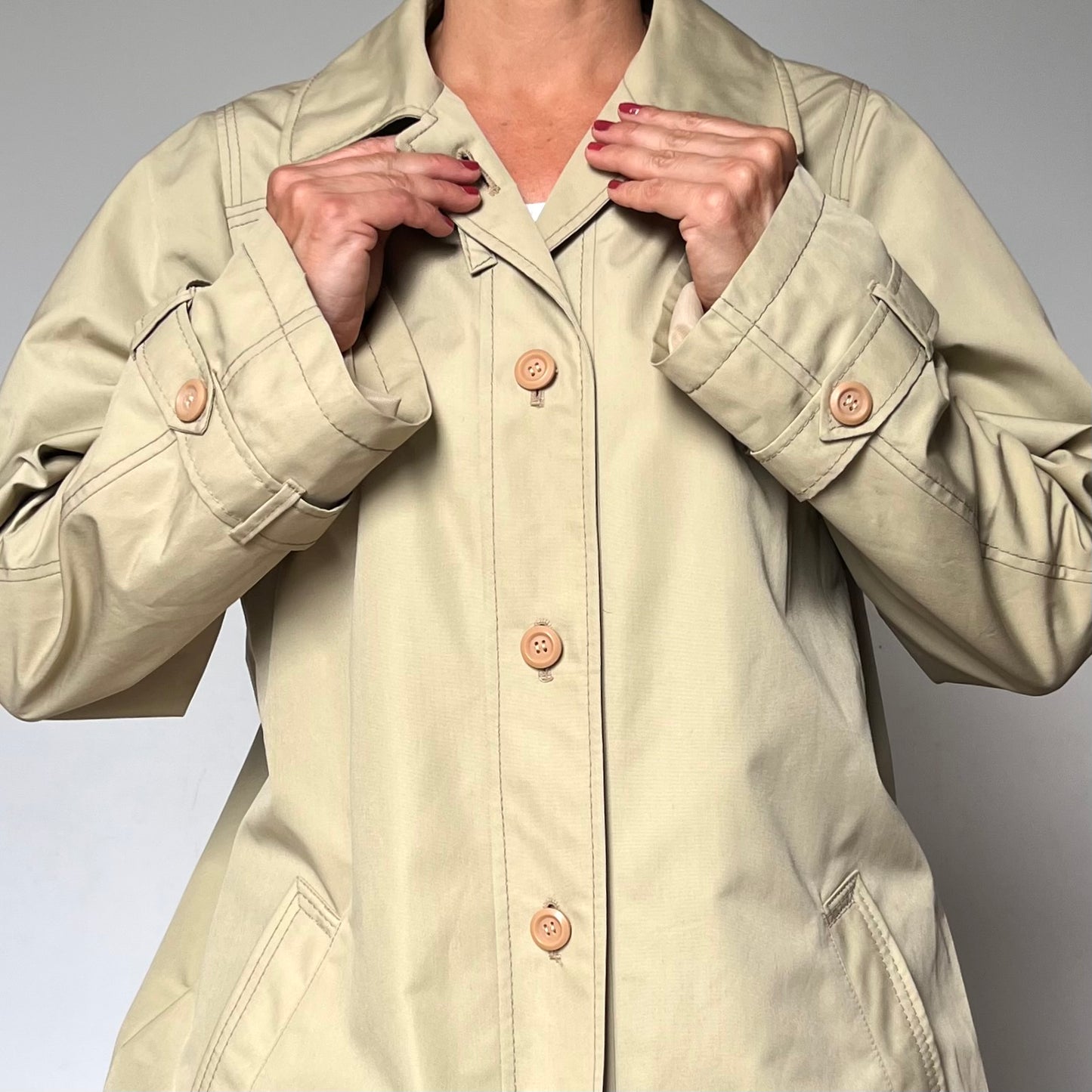 Vintage Waterproof Beige Trench Coat