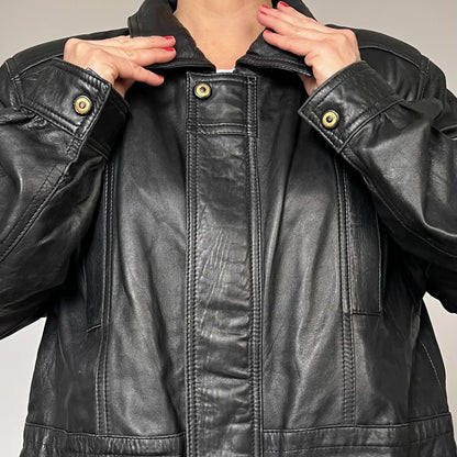 Black leather jacket