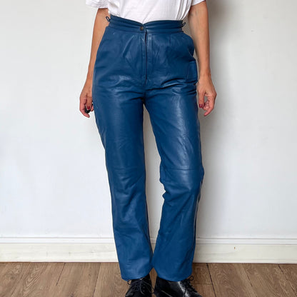 Blue Leather trousers