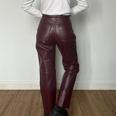 Burgundy Leather trousers