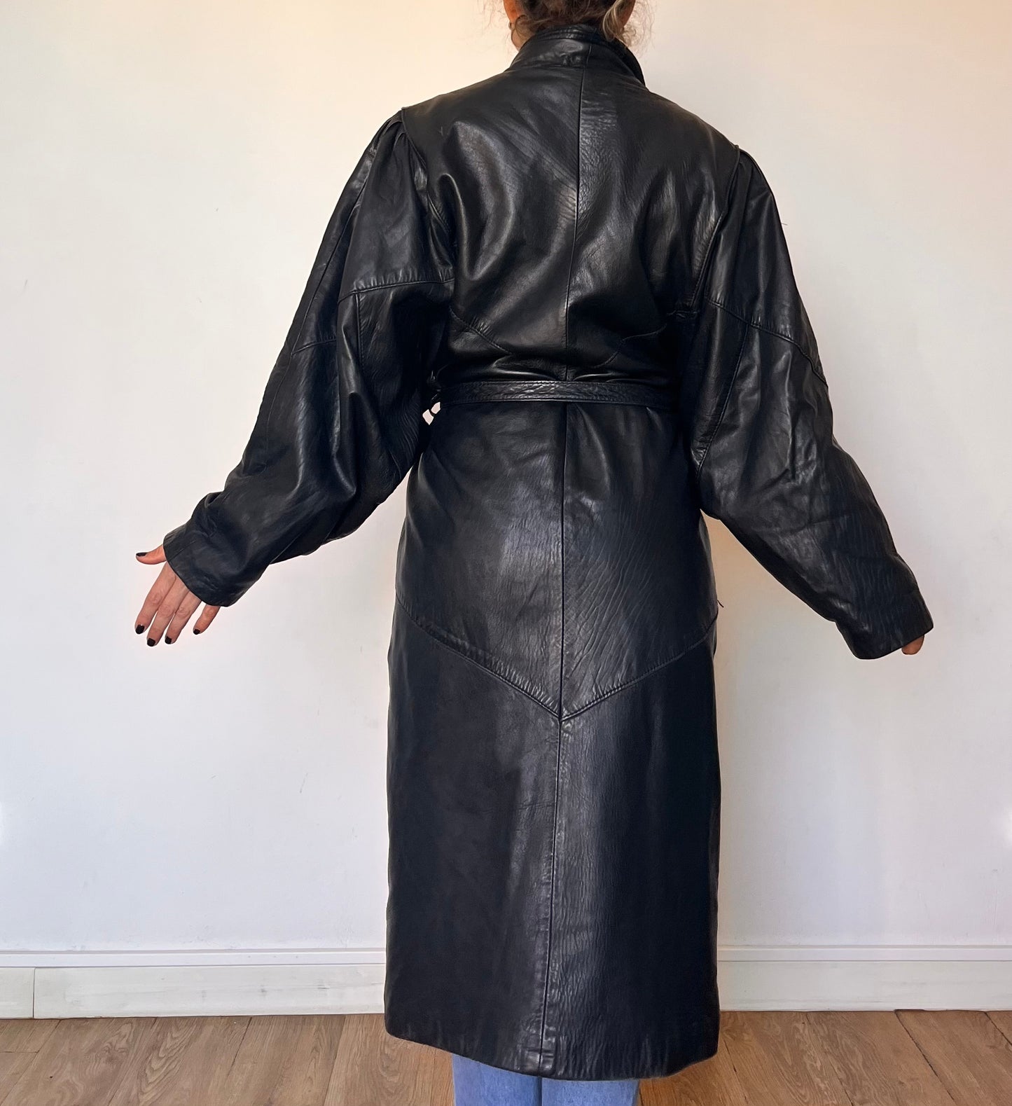 Vintage long trench coat with belt