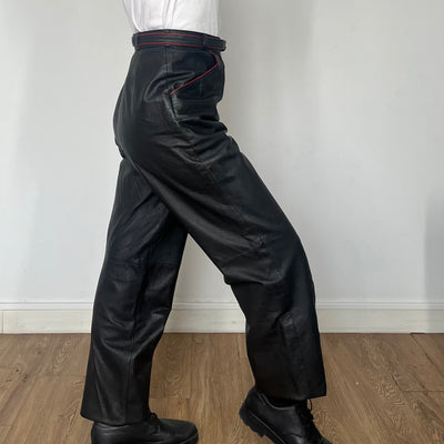 Black Leather trousers with belt