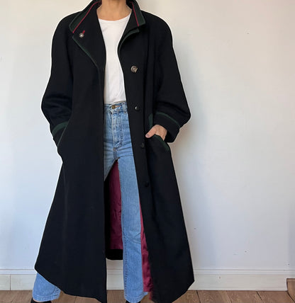 Vintage Loden Wool Long Coat