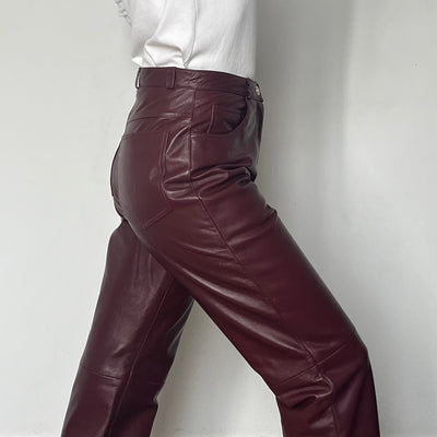 Burgundy Leather trousers